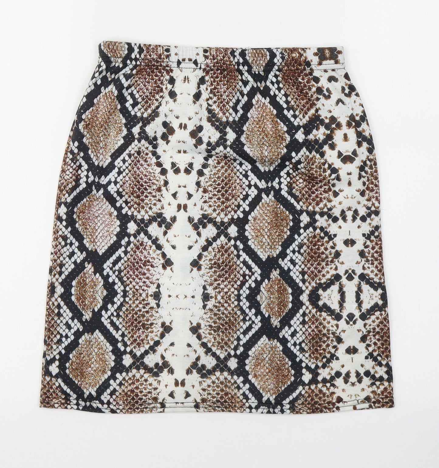 PRETTYLITTLETHING Womens Multicoloured Animal Print Polyester A-Line Skirt Size 8