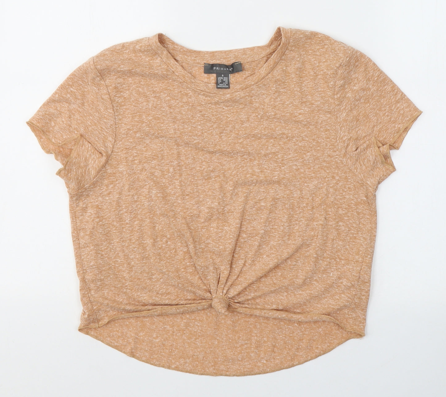 Primark Womens Orange  Cotton Basic T-Shirt Size 6 Round Neck