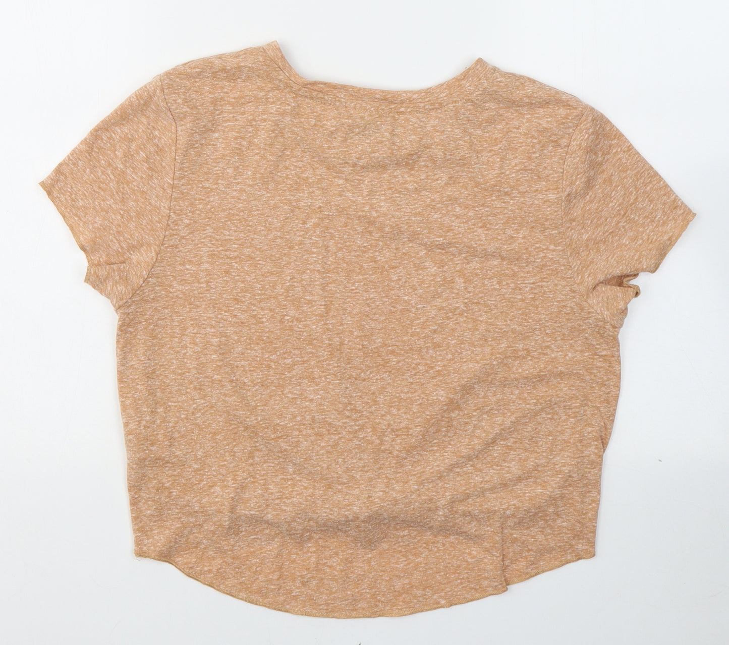 Primark Womens Orange  Cotton Basic T-Shirt Size 6 Round Neck