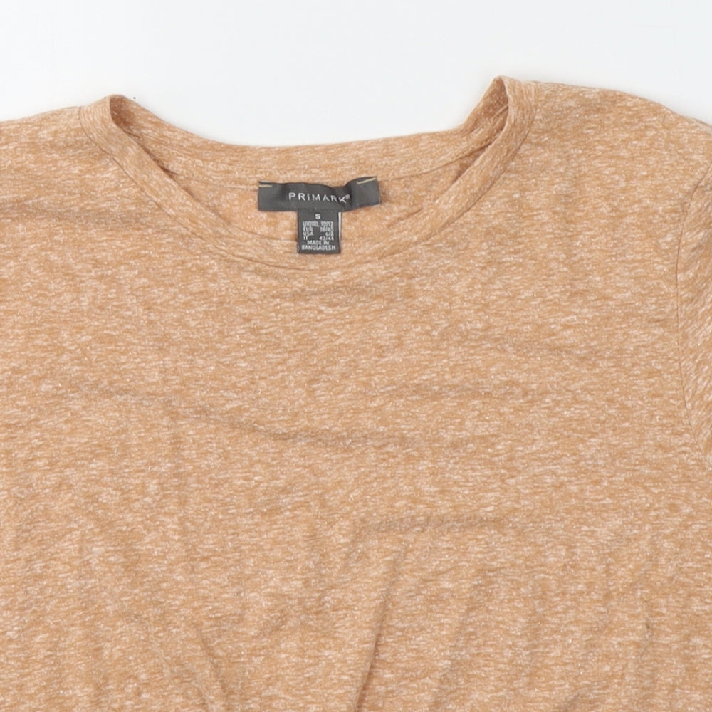 Primark Womens Orange  Cotton Basic T-Shirt Size 6 Round Neck