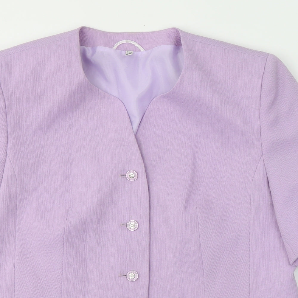 Preworn Womens Purple   Jacket Blazer Size 16  Button