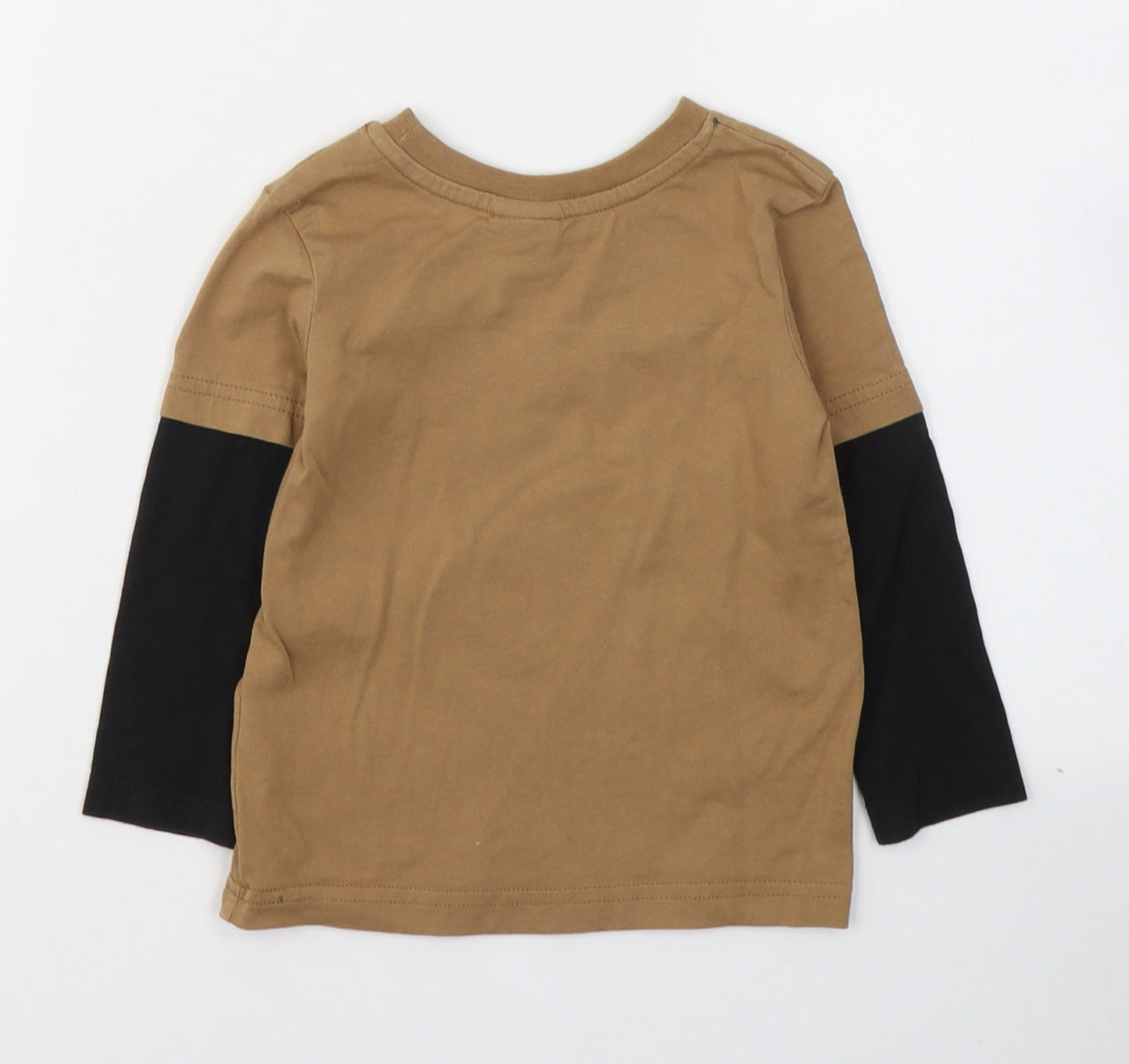 Disney Toy Story Boys Brown  Cotton Basic Casual Size 12-18 Months Round Neck Pullover - Rex