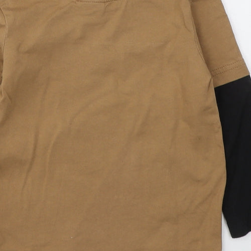Disney Toy Story Boys Brown  Cotton Basic Casual Size 12-18 Months Round Neck Pullover - Rex