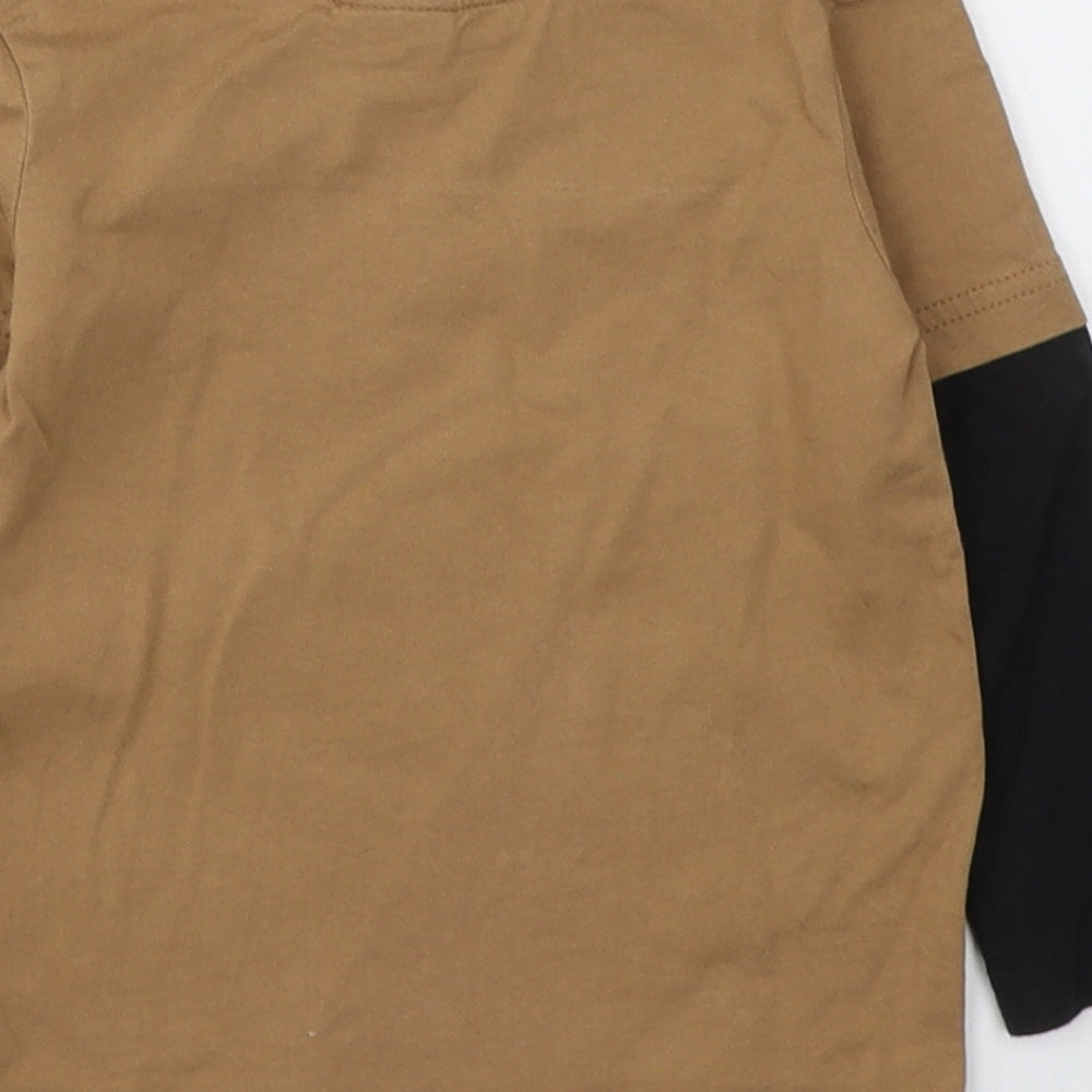 Disney Toy Story Boys Brown  Cotton Basic Casual Size 12-18 Months Round Neck Pullover - Rex