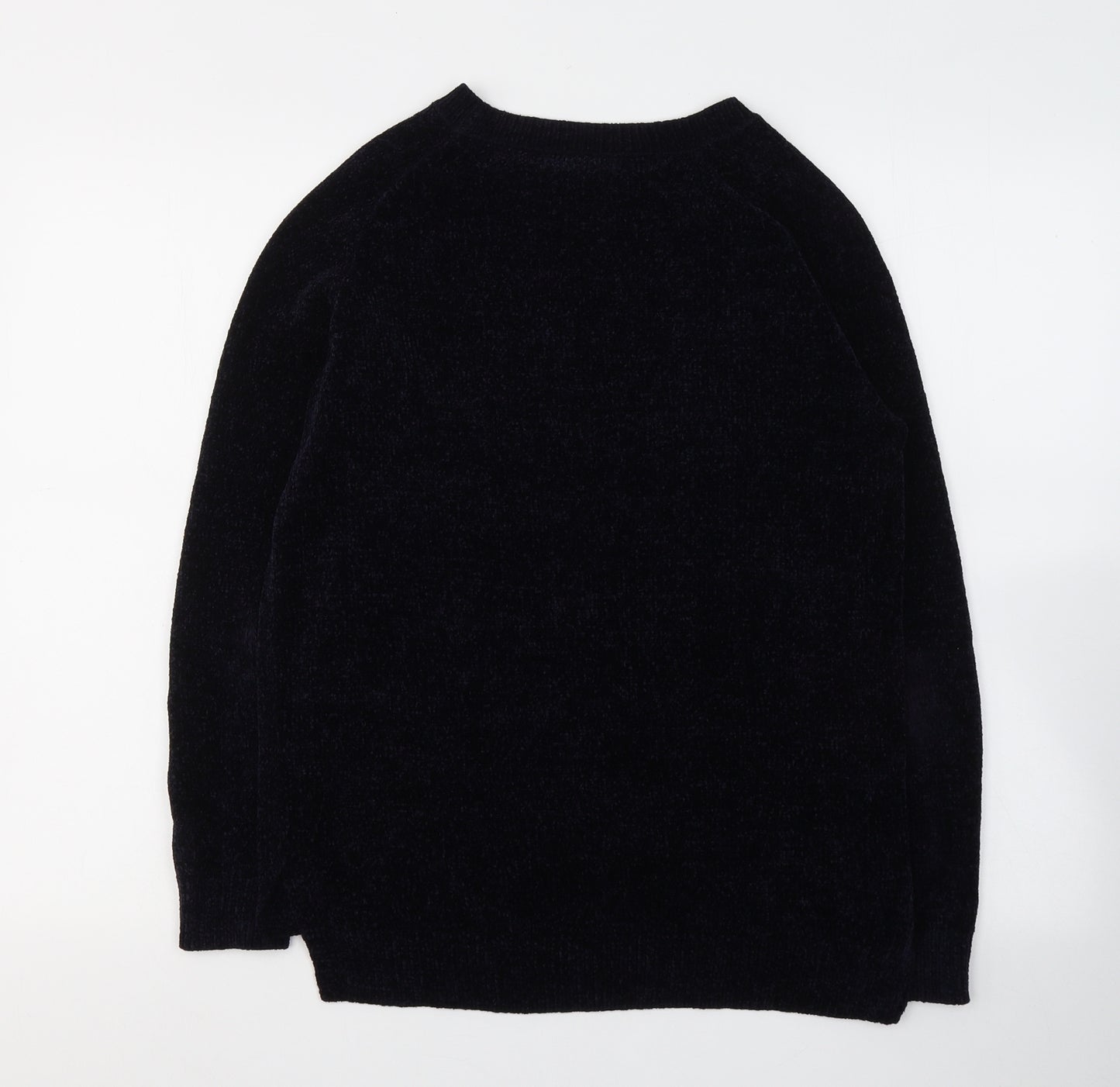 F&F Womens Black Round Neck  Polyester Pullover Jumper Size 10