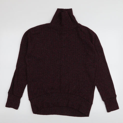 Topshop Womens Red Roll Neck  Polyester Pullover Jumper Size 6