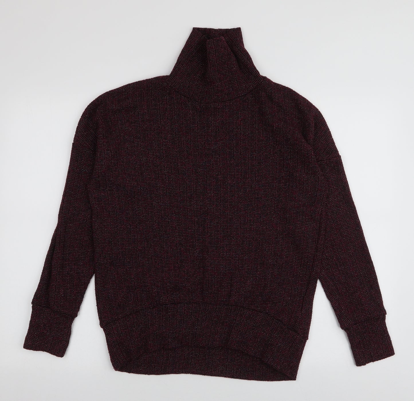 Topshop Womens Red Roll Neck  Polyester Pullover Jumper Size 6