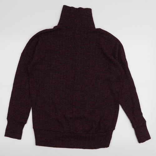 Topshop Womens Red Roll Neck  Polyester Pullover Jumper Size 6