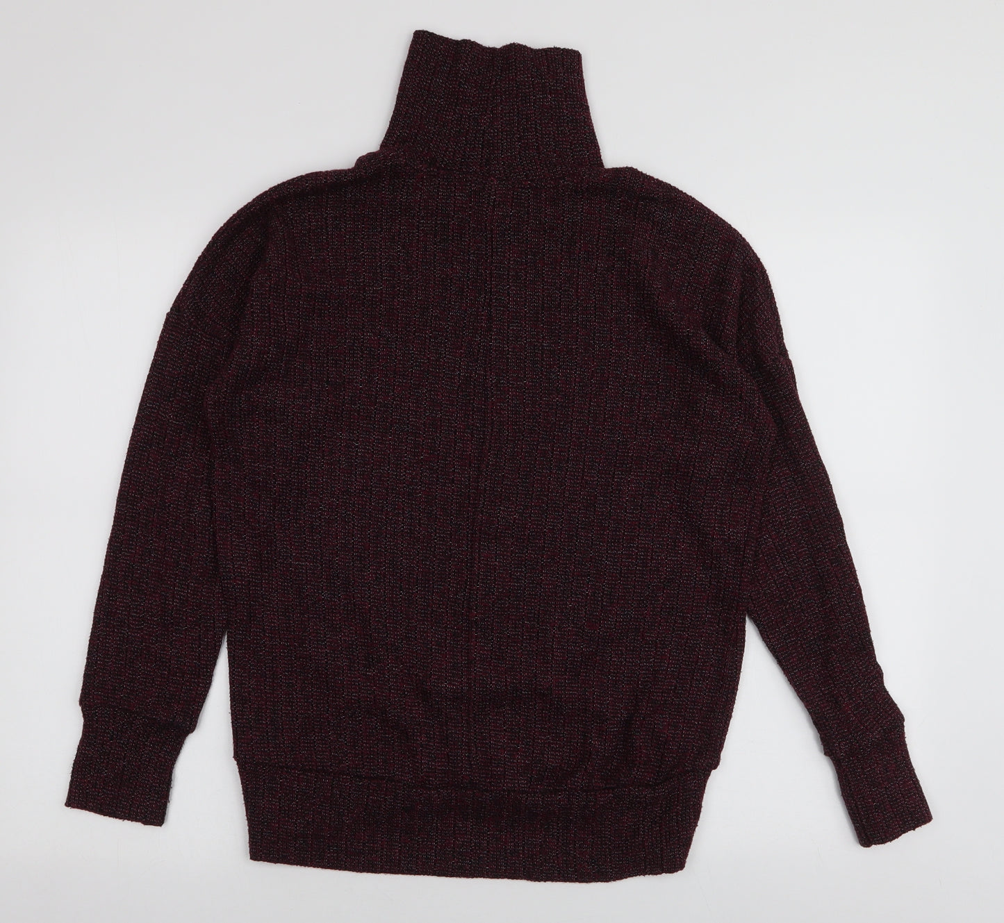 Topshop Womens Red Roll Neck  Polyester Pullover Jumper Size 6