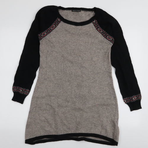 Warehouse Womens Multicoloured Round Neck Fair Isle Cotton Pullover Jumper Size 12