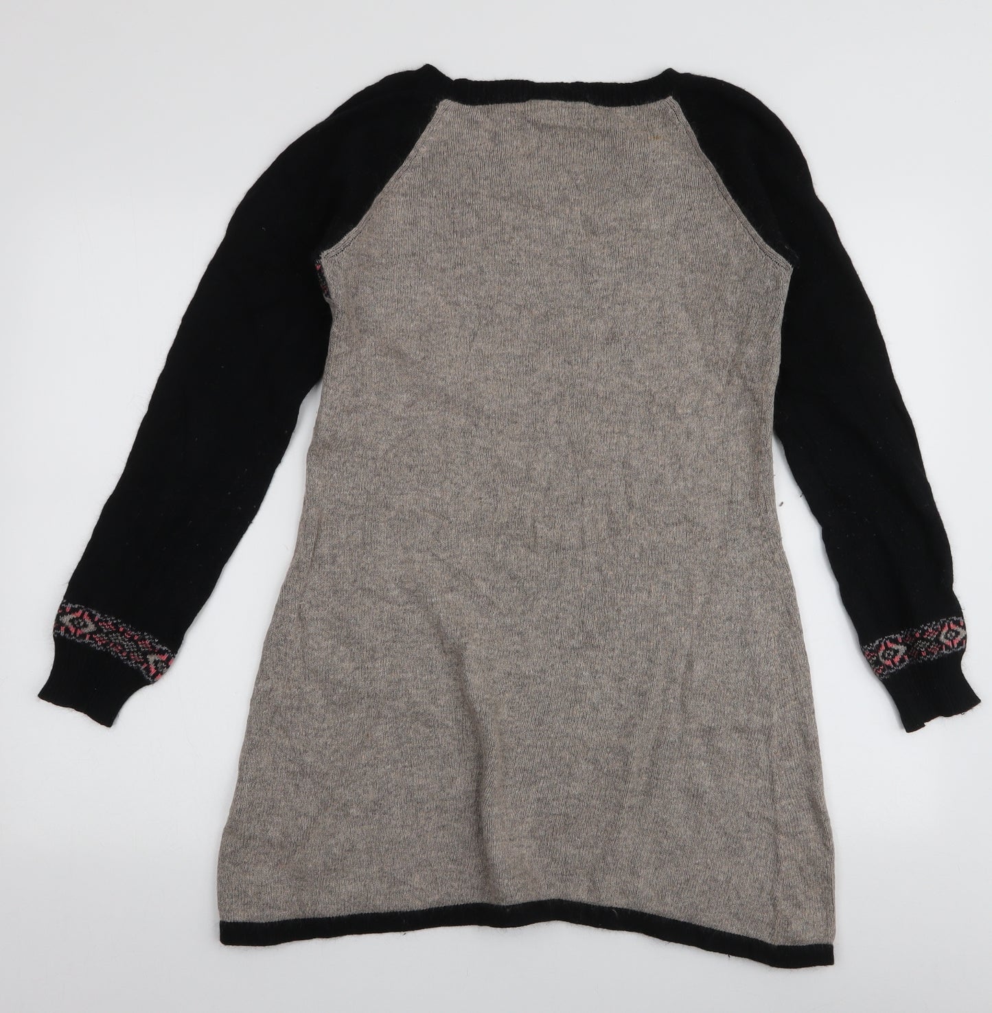 Warehouse Womens Multicoloured Round Neck Fair Isle Cotton Pullover Jumper Size 12