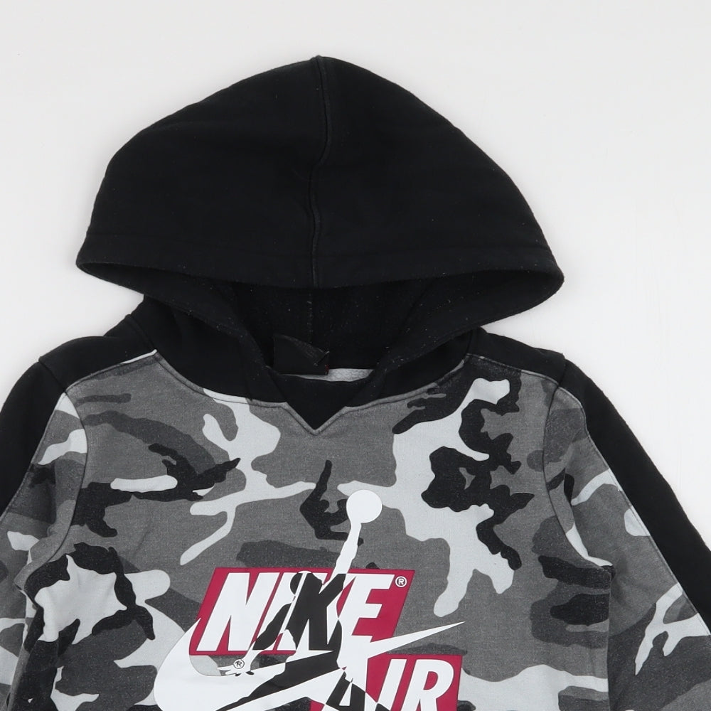 Nike Air Jordan Boys Grey Camouflage Cotton Pullover Hoodie Size 6-7 Years  Pullover