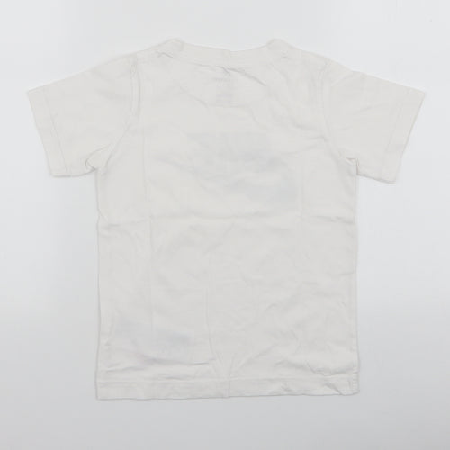 Nike Boys White  100% Cotton Jersey T-Shirt Size 7 Years Round Neck Pullover