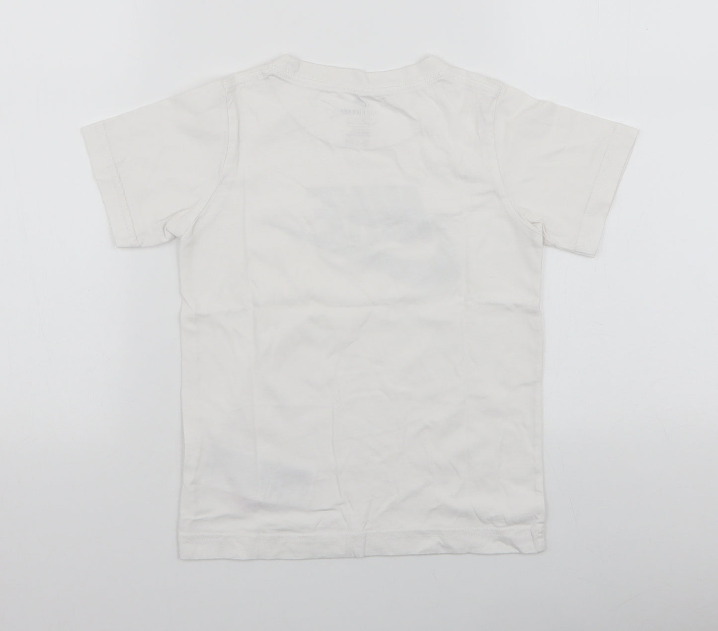 Nike Boys White  100% Cotton Jersey T-Shirt Size 7 Years Round Neck Pullover