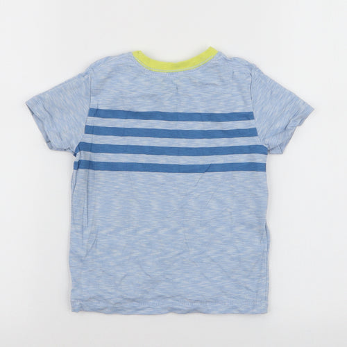 Gap Boys Blue Striped 100% Cotton Jersey T-Shirt Size 2 Years Round Neck Pullover