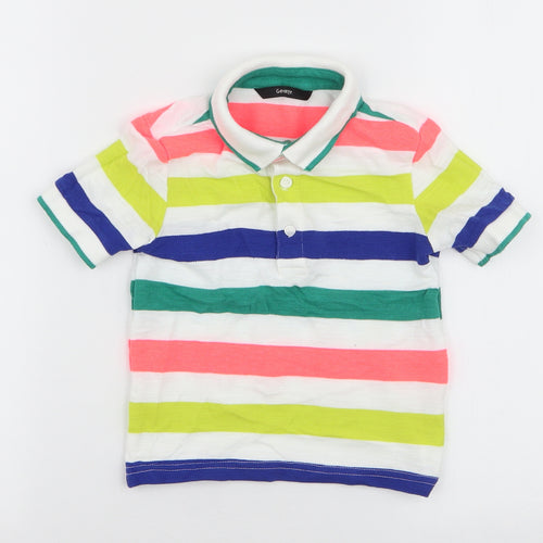 George Boys Multicoloured Striped Cotton Basic Polo Size 2-3 Years Collared Button