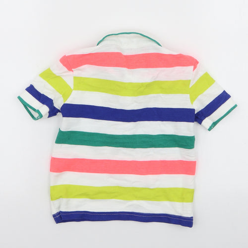 George Boys Multicoloured Striped Cotton Basic Polo Size 2-3 Years Collared Button