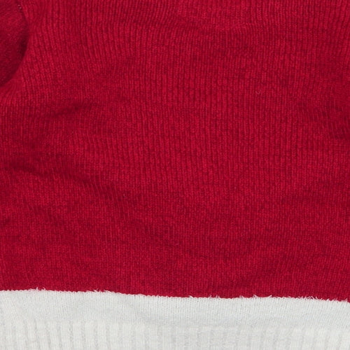 F&F Boys Red  Acrylic Pullover Jumper Size 12-18 Months  Pullover - Reindeer Christmas tree