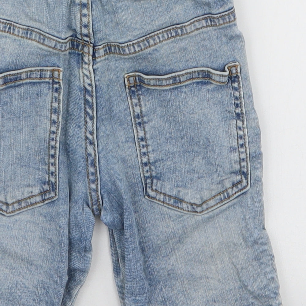 F&F Boys Blue  Cotton Cargo Shorts Size 2-3 Years  Regular Snap