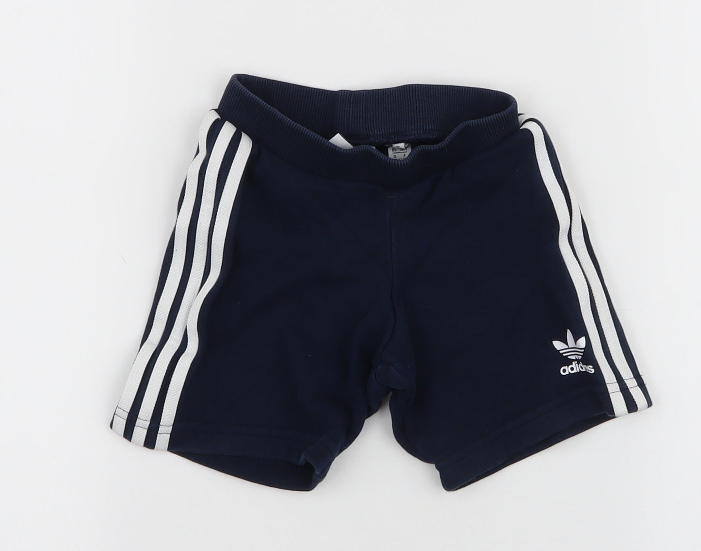 Addias Boys Blue Striped Cotton Jogger Leggings Size 12-18 Months  Drawstring - Shorts