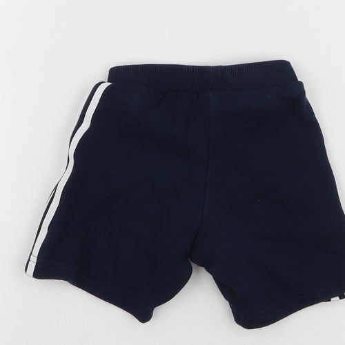 Addias Boys Blue Striped Cotton Jogger Leggings Size 12-18 Months  Drawstring - Shorts