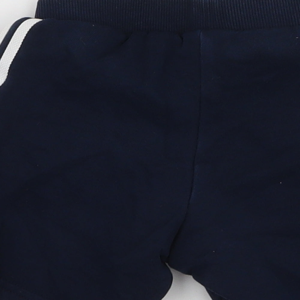 Addias Boys Blue Striped Cotton Jogger Leggings Size 12-18 Months  Drawstring - Shorts