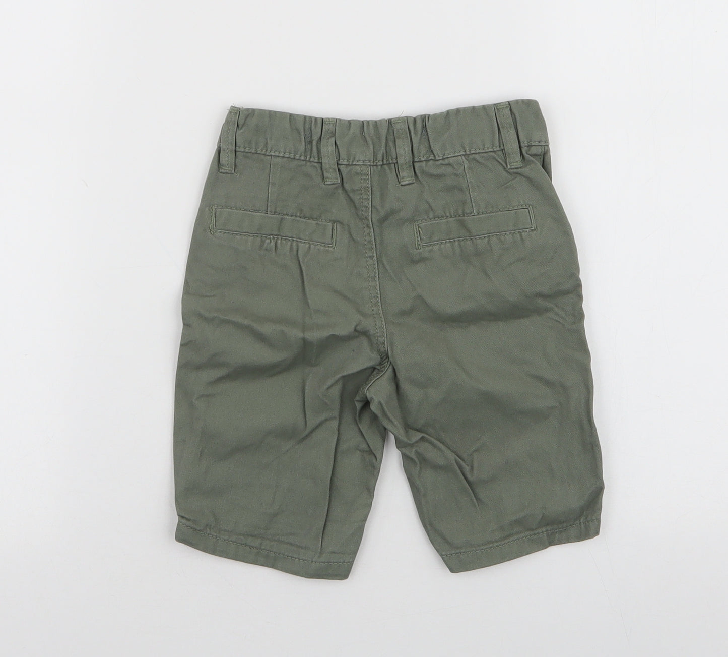 Denim & Co. Boys Green  100% Cotton Cargo Trousers Size 18-24 Months  Button - Chino
