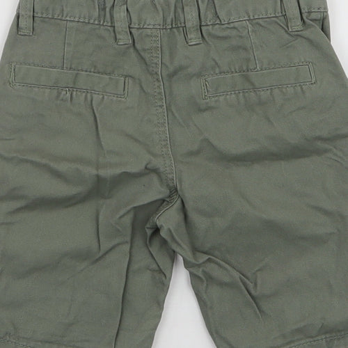 Denim & Co. Boys Green  100% Cotton Cargo Trousers Size 18-24 Months  Button - Chino