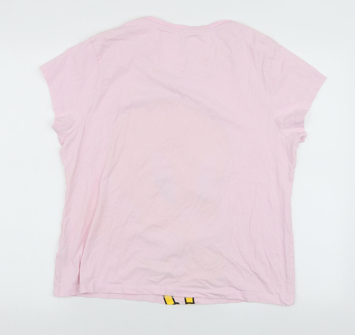 Primark Womens Pink  100% Cotton Jersey T-Shirt Size L Round Neck - Looney Tunes Tweety Pie