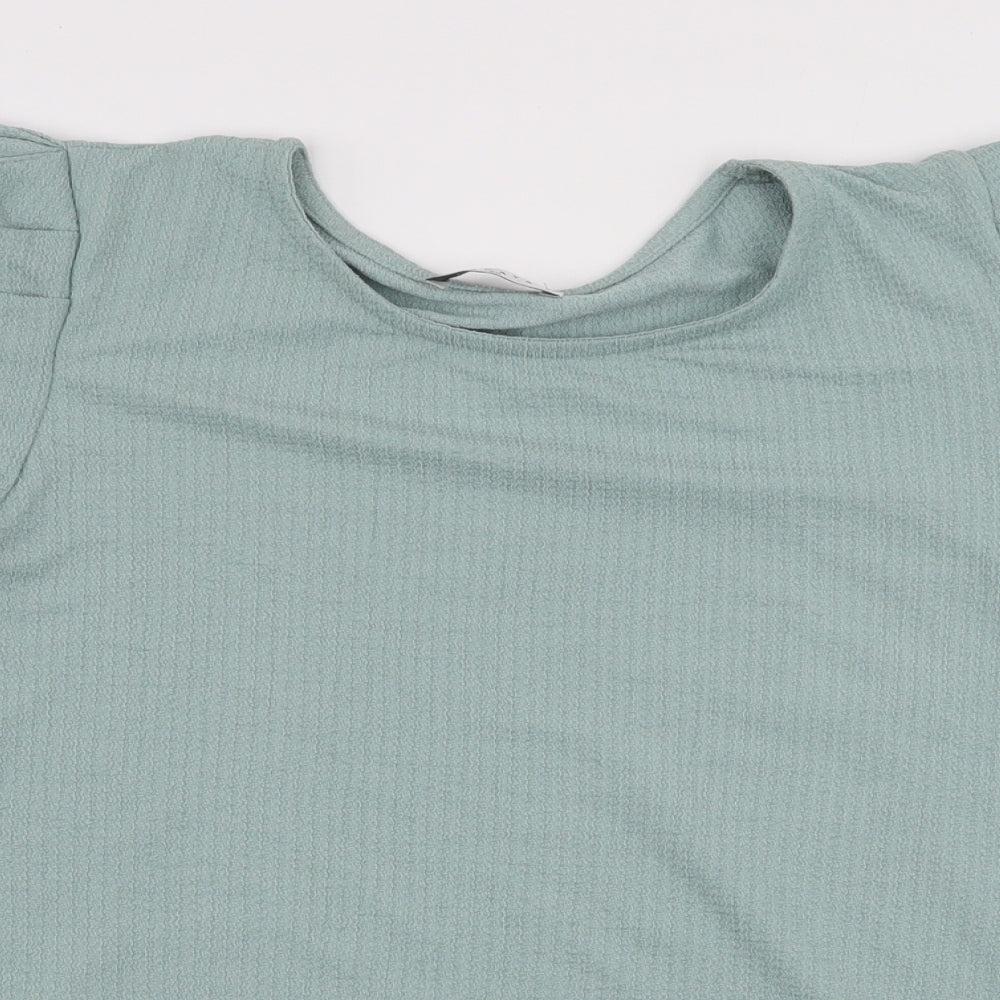 Papaya Womens Blue  Polyester Jersey Blouse Size 20 Round Neck