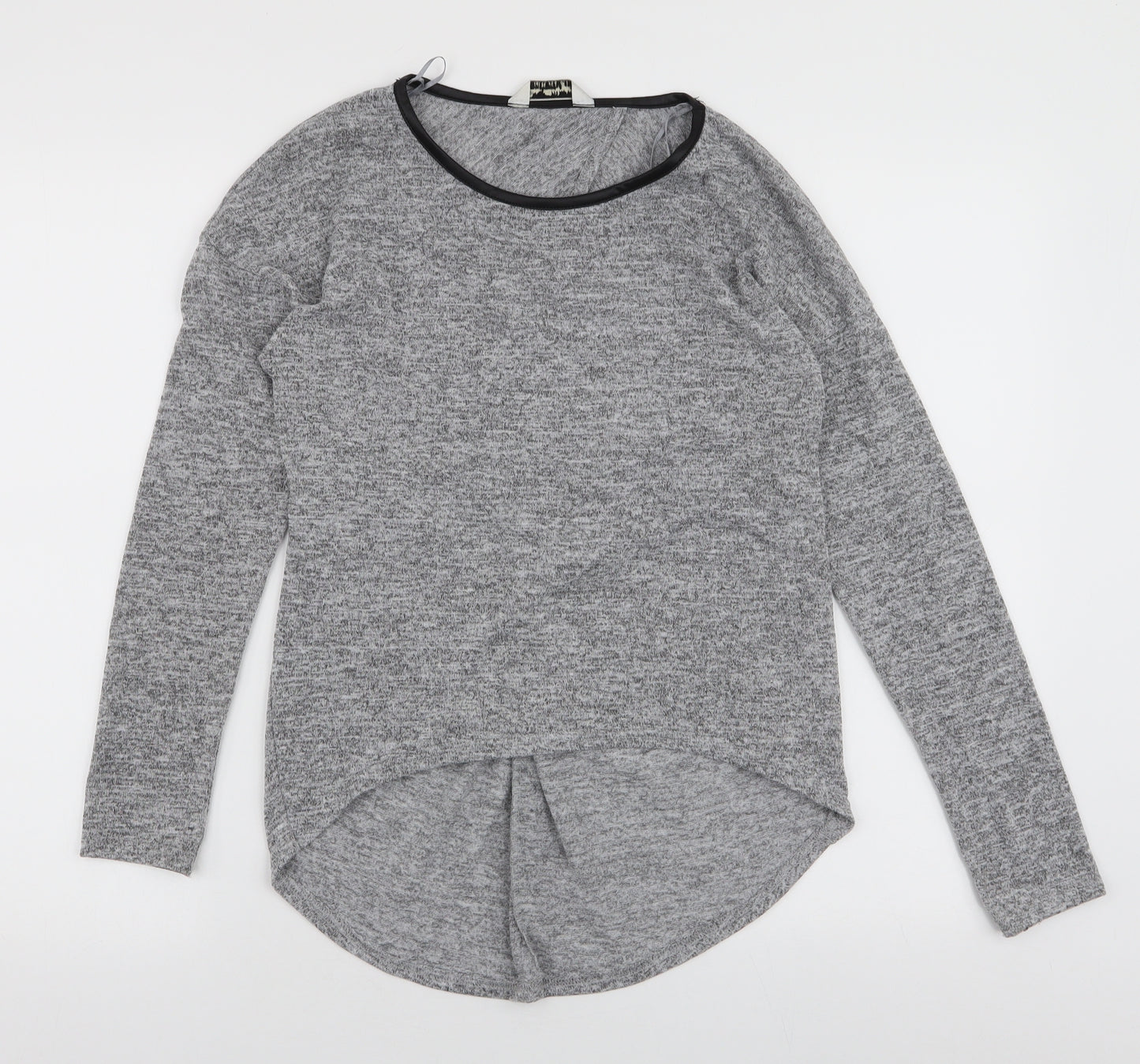 Miss Selfridge Womens Grey  Polyester Jersey T-Shirt Size 6 Round Neck