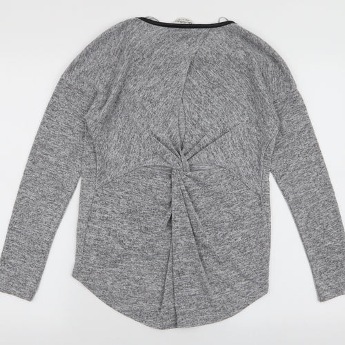 Miss Selfridge Womens Grey  Polyester Jersey T-Shirt Size 6 Round Neck