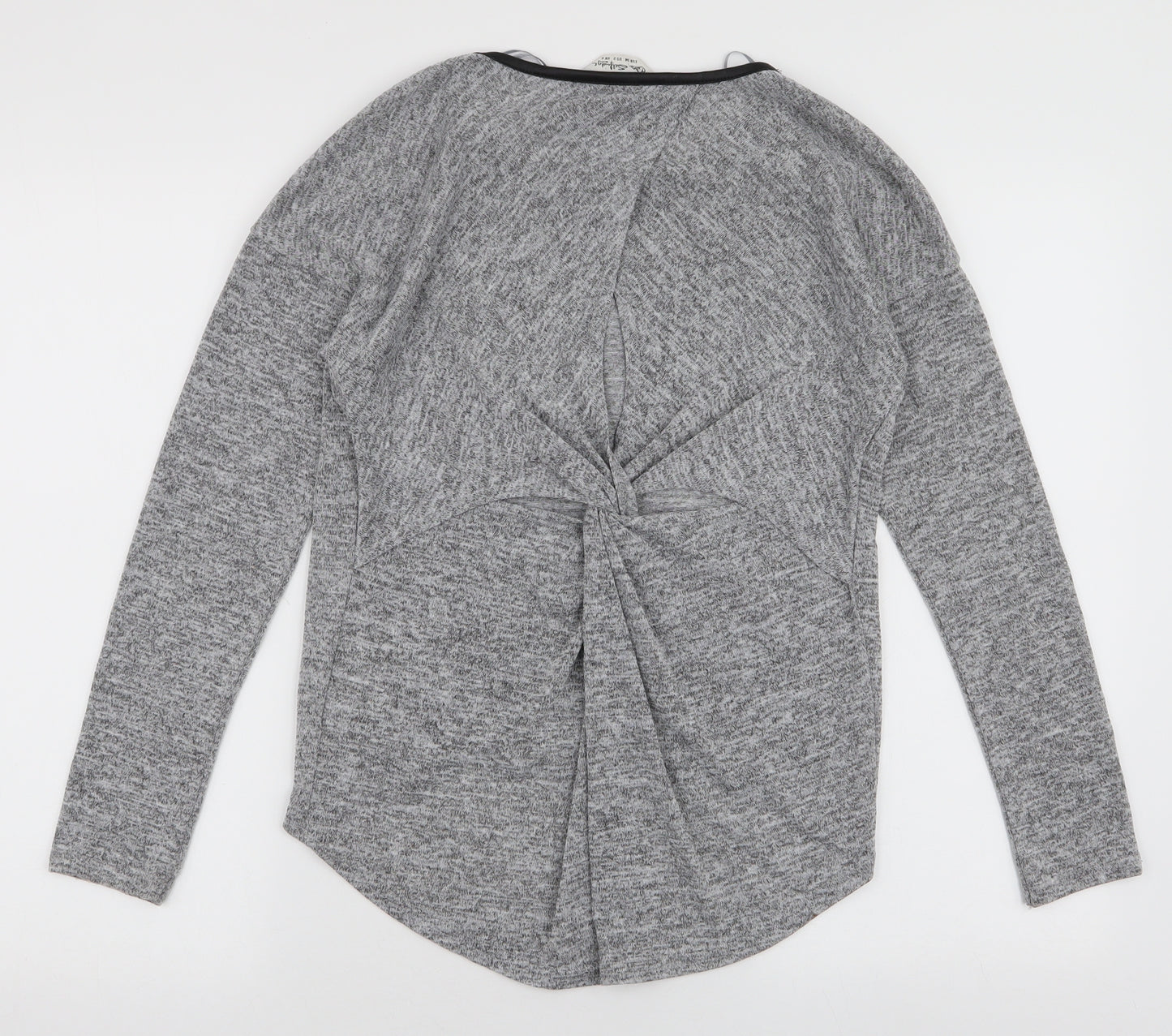 Miss Selfridge Womens Grey  Polyester Jersey T-Shirt Size 6 Round Neck