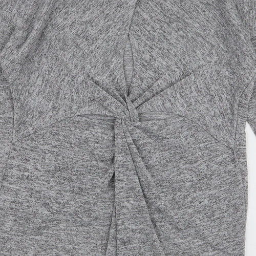 Miss Selfridge Womens Grey  Polyester Jersey T-Shirt Size 6 Round Neck