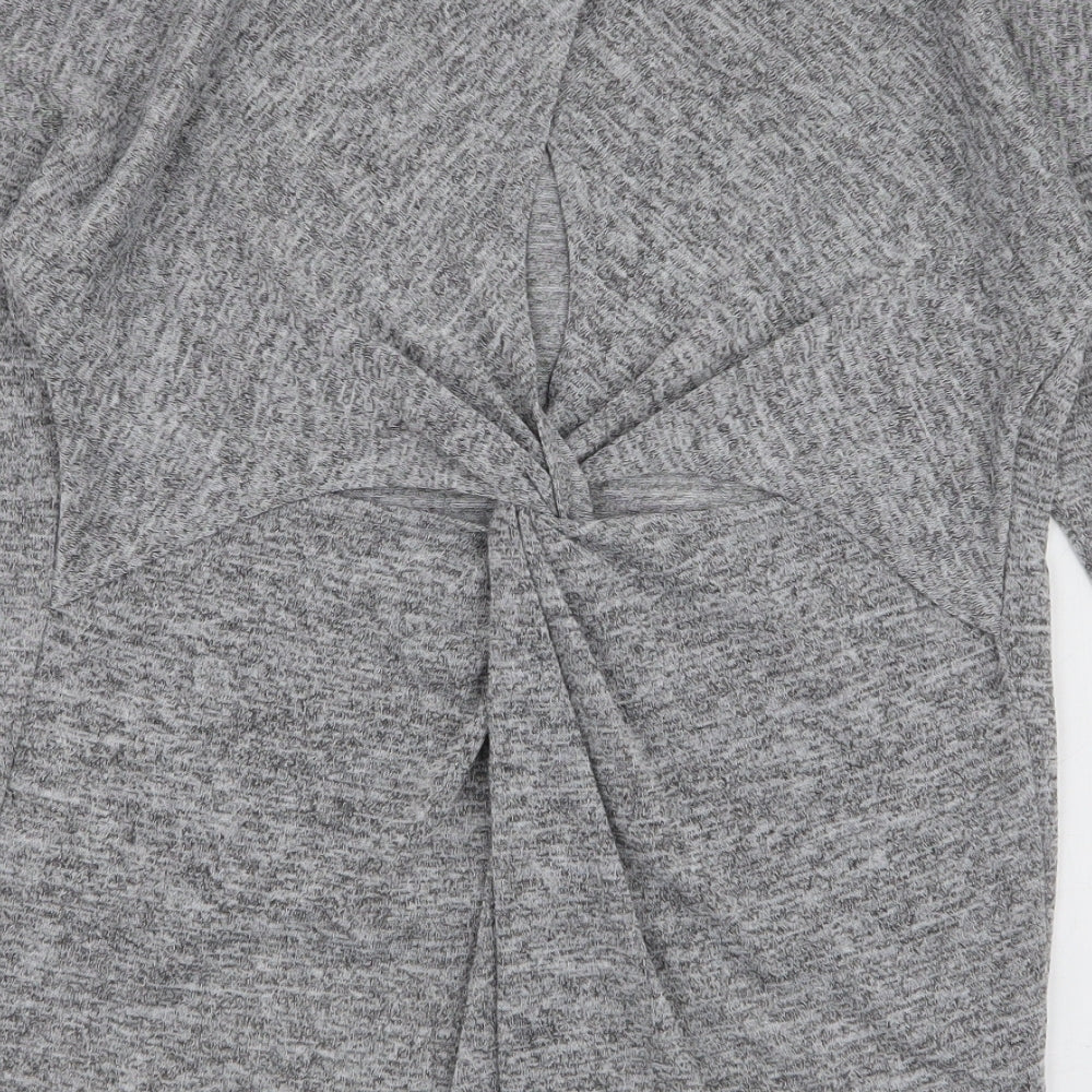 Miss Selfridge Womens Grey  Polyester Jersey T-Shirt Size 6 Round Neck