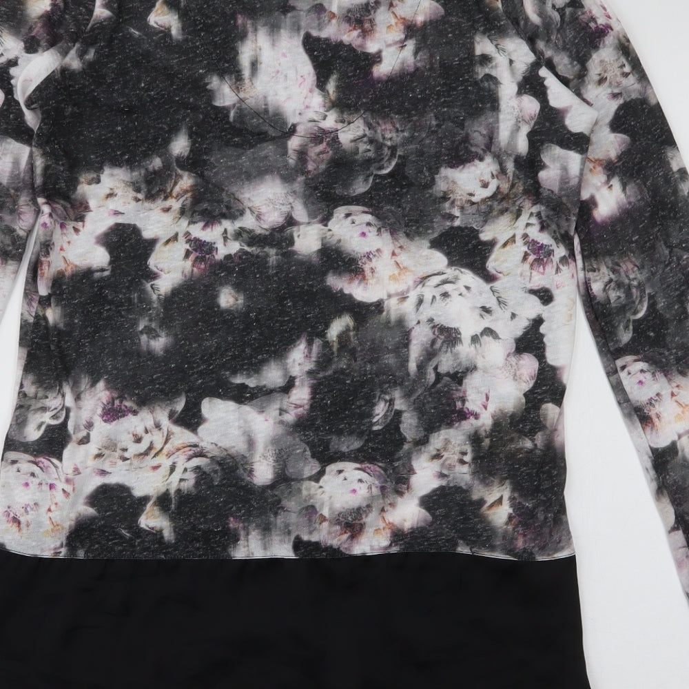 NEXT Womens Multicoloured Floral Polyester Jersey Blouse Size 12 V-Neck