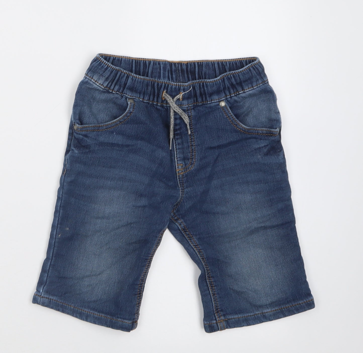 George Boys Blue  Cotton Bermuda Shorts Size 6-7 Years  Regular Tie