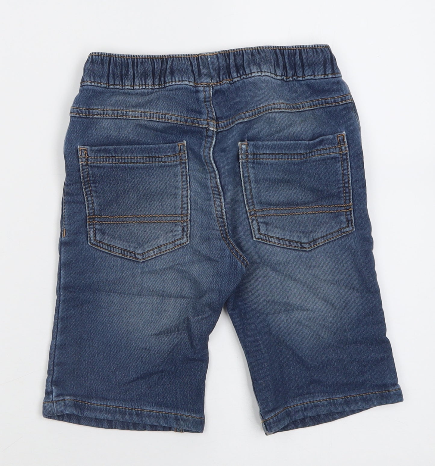 George Boys Blue  Cotton Bermuda Shorts Size 6-7 Years  Regular Tie