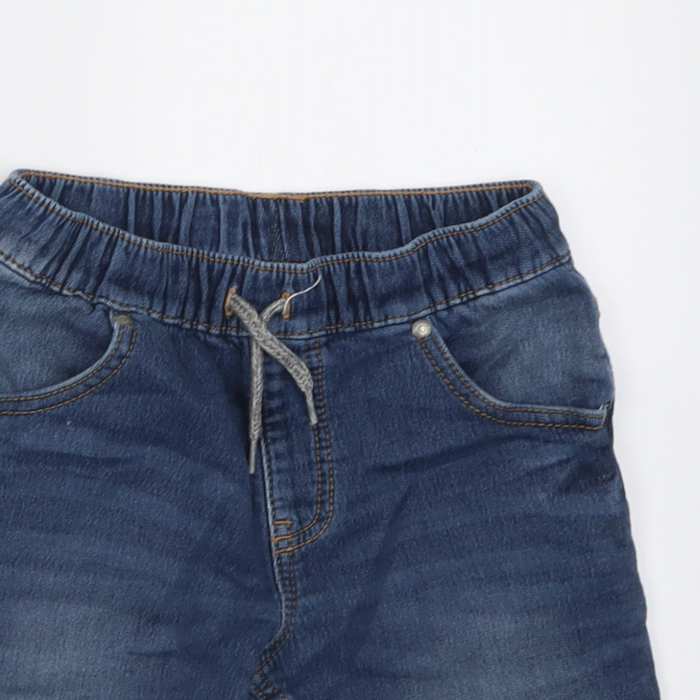 George Boys Blue  Cotton Bermuda Shorts Size 6-7 Years  Regular Tie