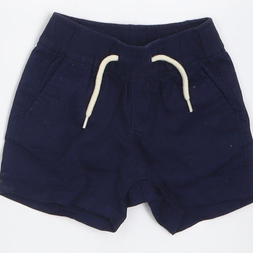 Gap Boys Blue  Cotton Cropped Trousers Size 0-3 Months  Tie