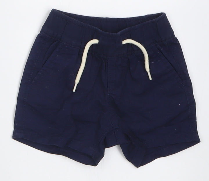 Gap Boys Blue  Cotton Cropped Trousers Size 0-3 Months  Tie