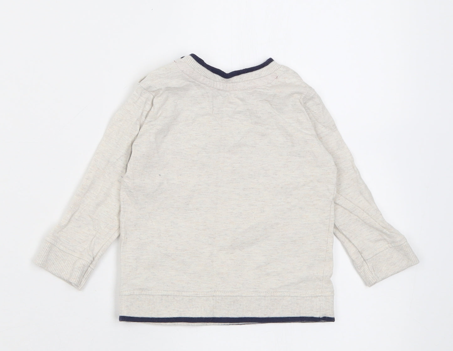 geofrge Baby Beige  Cotton Pullover Jumper Size 3-6 Months  Button - My First Christmas