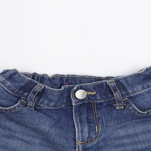 Preworn Girls Blue  Cotton Bermuda Shorts Size 6 Years  Regular Buckle