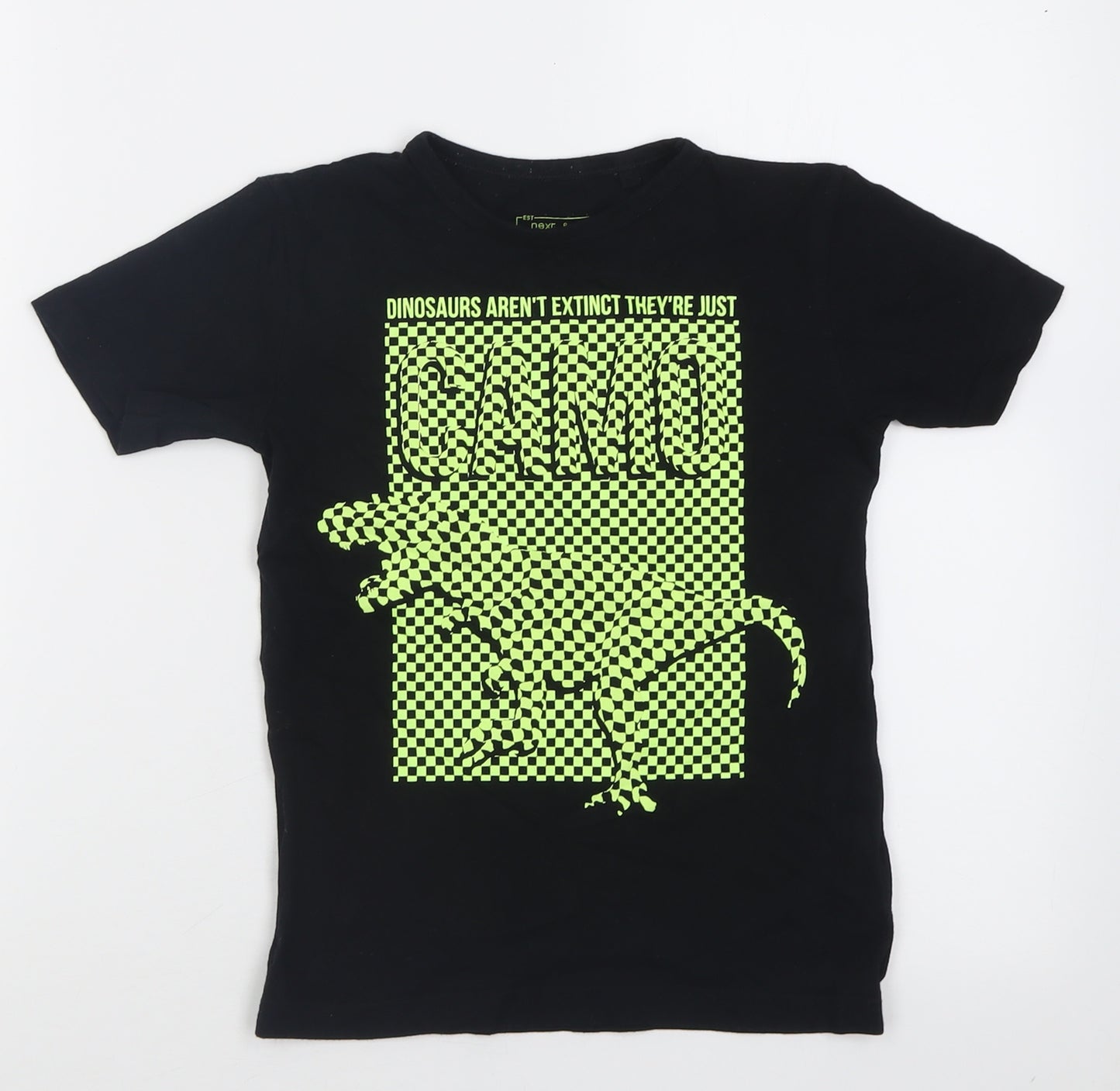 NEXT Boys Black  Cotton Basic T-Shirt Size 6 Years Crew Neck Pullover