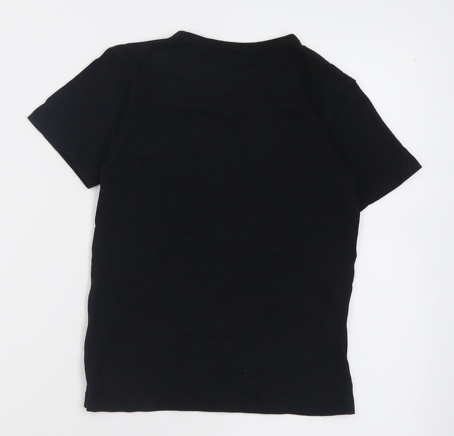 NEXT Boys Black  Cotton Basic T-Shirt Size 6 Years Crew Neck Pullover