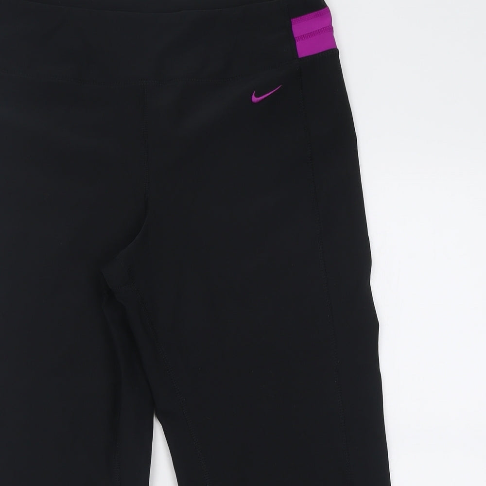 Nike Womens Black  Polyester Sweat Shorts Size M L20 in Regular  - Dri Fit
