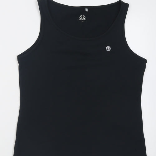 studiotwo Womens Black  Polyester Basic Tank Size 16 Scoop Neck Pullover