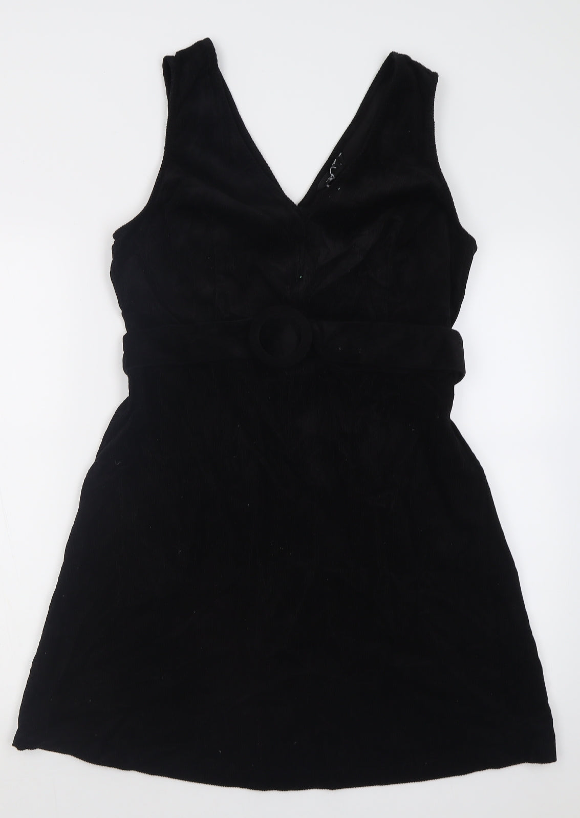 New Look Womens Black  Cotton A-Line  Size 14  V-Neck Zip