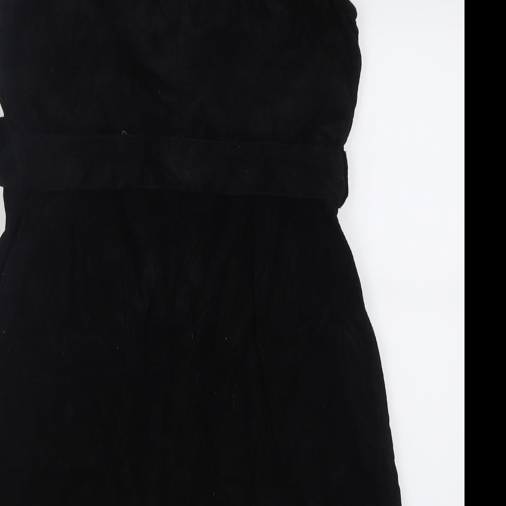 New Look Womens Black  Cotton A-Line  Size 14  V-Neck Zip