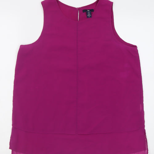 Gap Womens Purple  Polyester Basic Tank Size M Scoop Neck